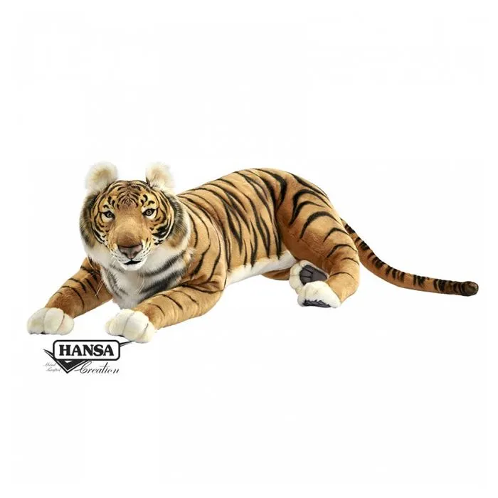 Peluche géante - Hansa - Tigre - 100 cm - Beige - Pour enfants à partir de 3 ans-0