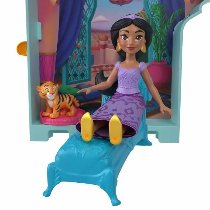Disney Jasmine Histoires à Empiler Coffret de maison de poupée Palais de Jasmine avec Mini-poupée et 2 Animaux, Aladdin, MATTEL-1