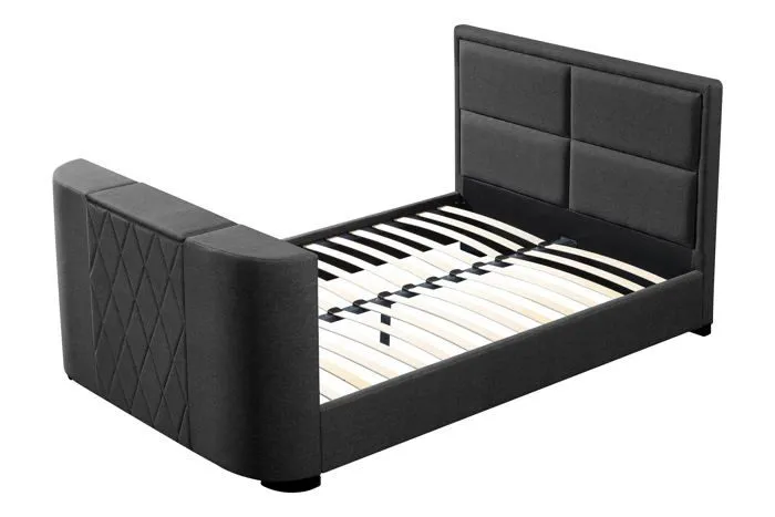 LIT PALACE TV - Couleur:Gris foncé taille:140x190-4