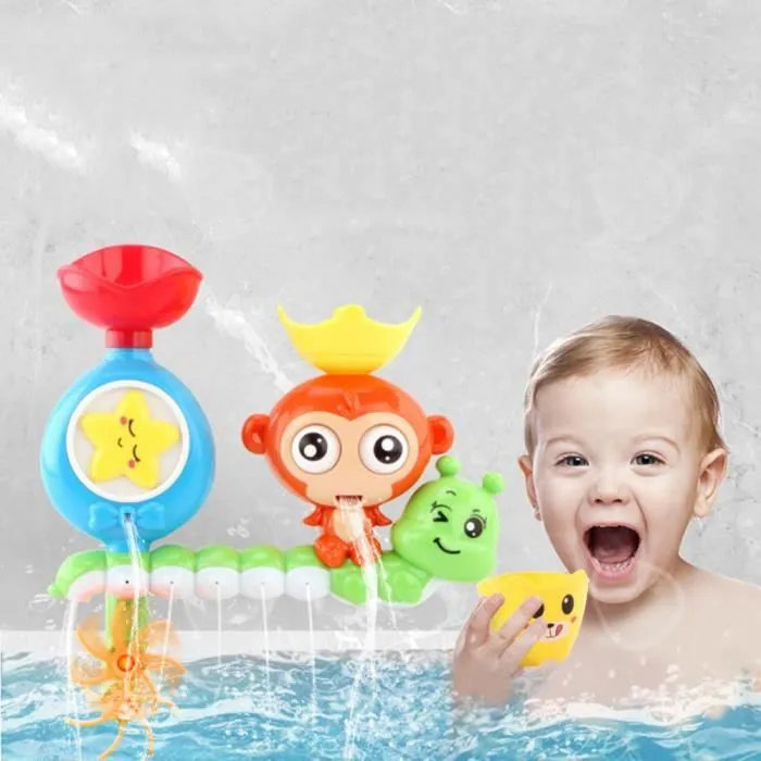 CONFO® Enfants jouant dans l'eau mignon singe ventouse tourner et tourner heureux jouet de bain douche douche bébé jouet de salle de-1