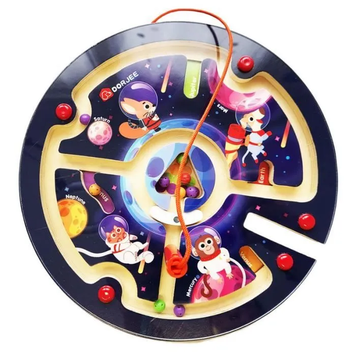 Jouet en bois - Labyrinthe magnétique - Espace - 22 cm - À partir de 2 ans - Éducatif-1