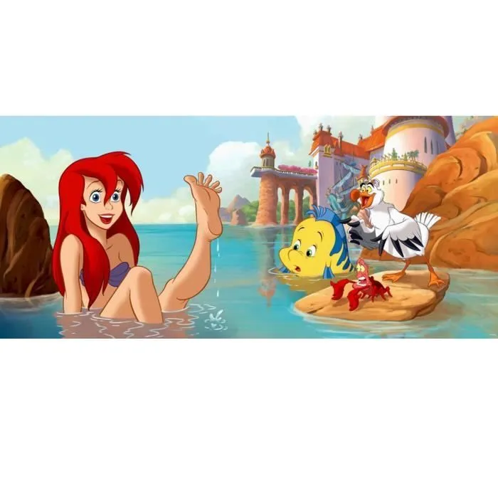 Poster géant La Petite Sirène Ariel - Disney - H 90 x L 202 cm - Noir - Décoration murale-0