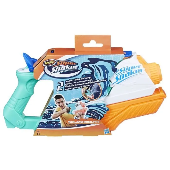Pistolet à Eau Nerf Super Soaker Splashmouth - 2 Modes de Tir - Réservoir 591ml - Bleu-4