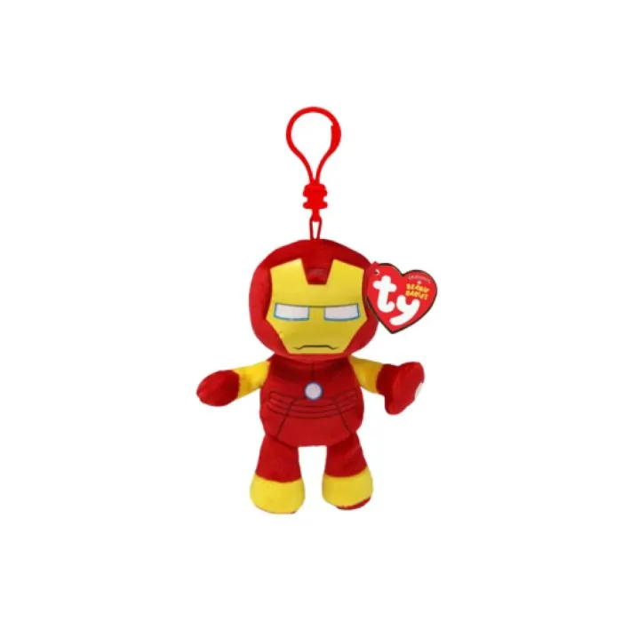 Porte-clé peluche - TY - Iron Man - Rouge - Mixte - 3 ans et plus-0
