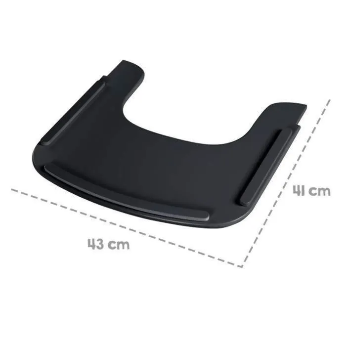 ROBA Plateau de Chaise Haute Sit Up Flex - avec Rebords Élevés - Installation et Nettoyage Facile - Bois Laqué Noir-3