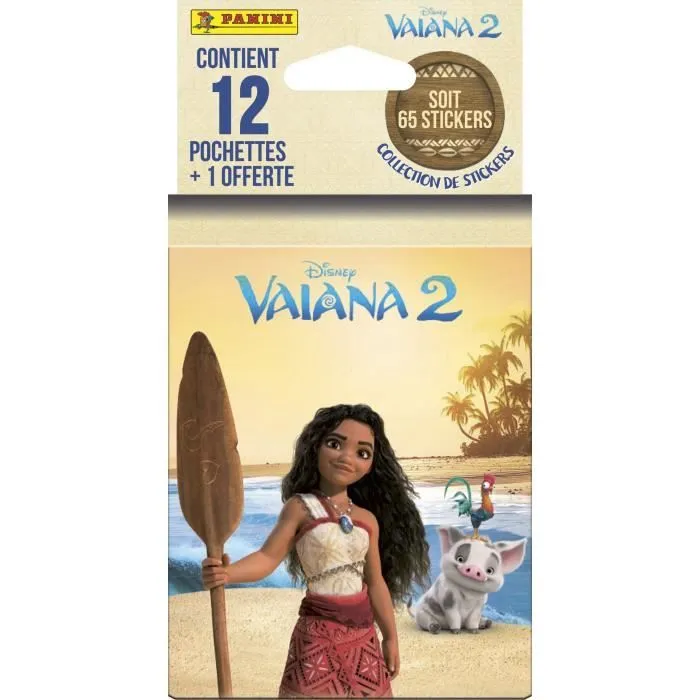 Blister - PANINI - Vaiana 2 - 12 pochettes - 1 offerte - 65 stickers-0