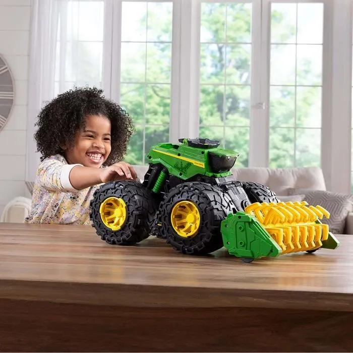 Jouet - TOMY - John Deere Monster Treads - Moissonneuse-batteuse avec effets sonores et lumineux - Vert et Jaune-3