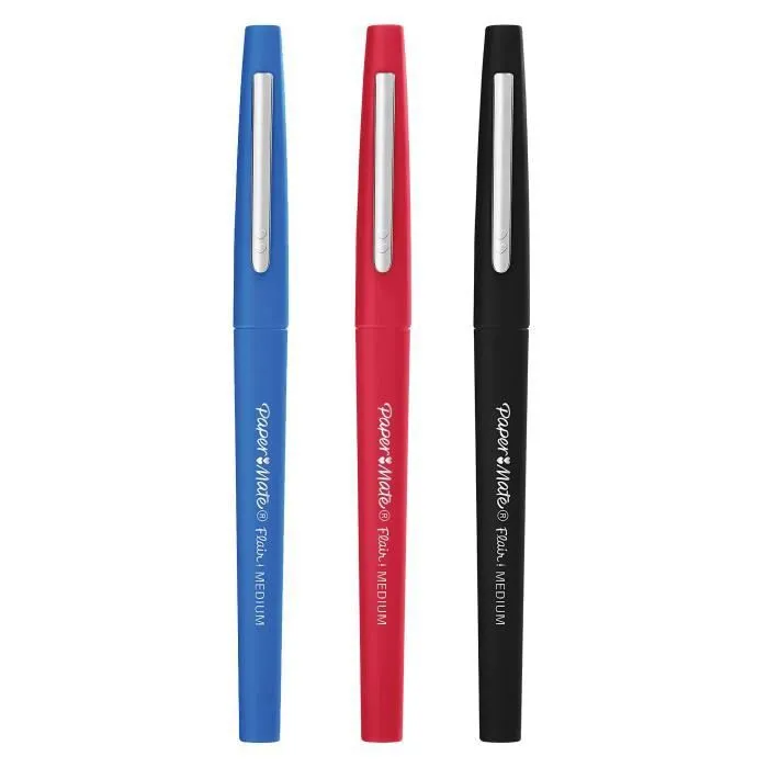 Paper Mate Flair Original - 5 Feutres - Noir - pointe moyenne 0.7 mm, Sous blister-3