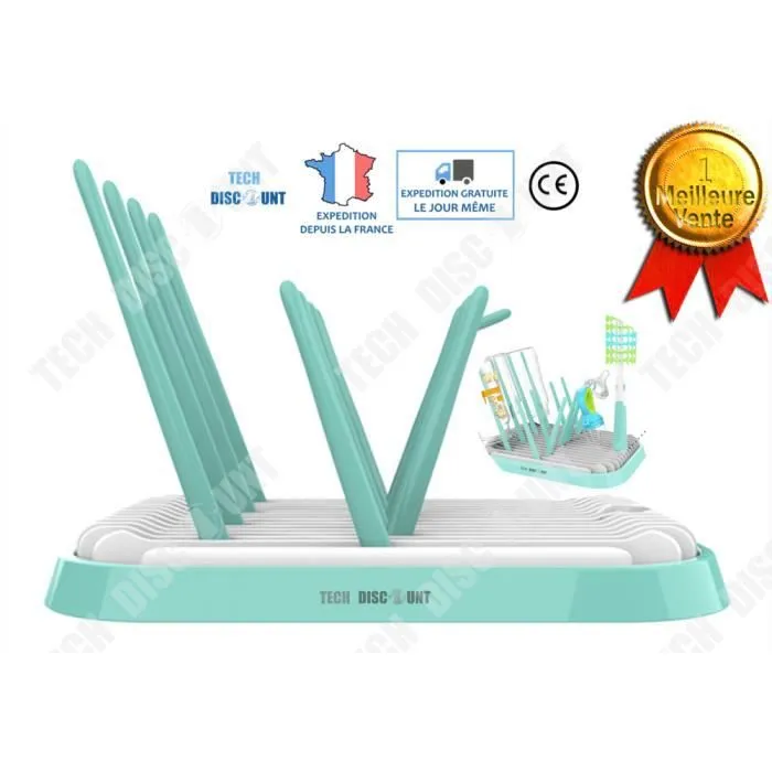 TD® egouttoir biberons pliable universel sechoir bebe vaisselle plastique porte gobelet bouteille corbeille hygiene fruits accessoir-0