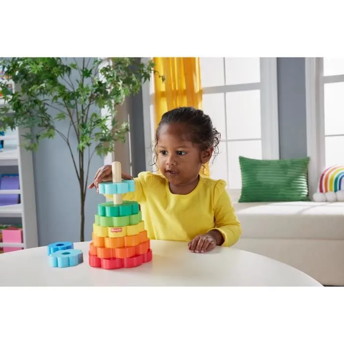 Fisher-Price-Empileur d’Anneaux avec 10 pièces en bois HXT77-4