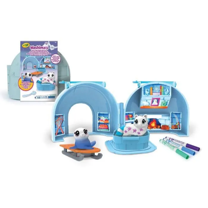 Valisette Washimals Igloo - CRAYOLA - Kit de coloriage lavable pour enfants à partir de 3 ans-1