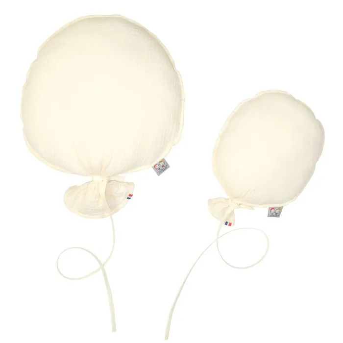 Ballon mural décoratif en gaze de coton 28 cm Écru-1
