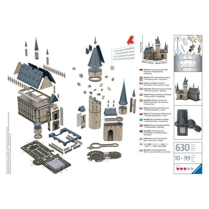 Puzzle 3D Château de Poudlard - Ravensburger - 540 pièces - Harry Potter - sans colle-2