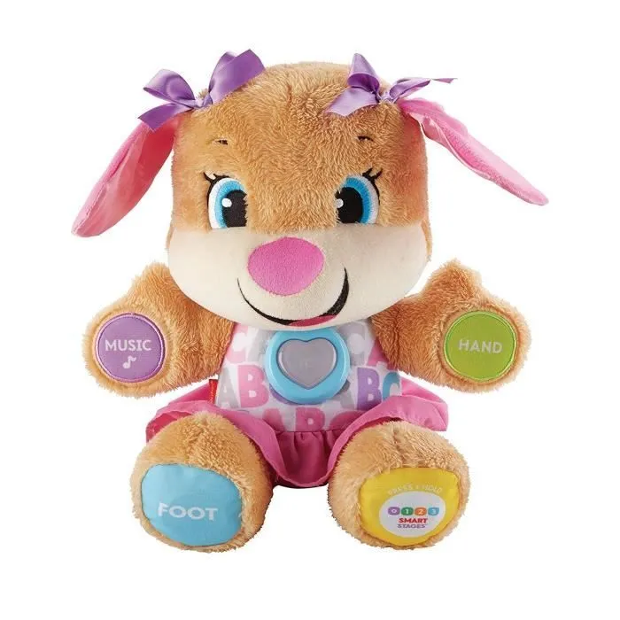 Fisher-Price la sur de Puppy Eveil Progressif jouet bébé, peluche interactive, version anglaise, 6 mois et plus,-0