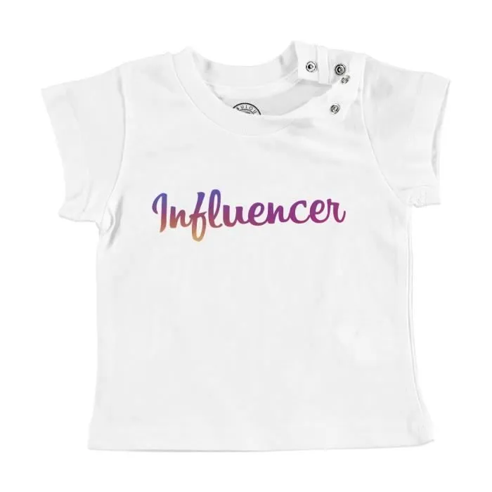 T-shirt Bébé Manche Courte Blanc Influencer Reseaux Sociaux Vlogger-0