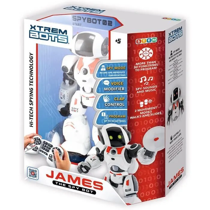 Robot Jouet Programmable - Xtrem Bots - James - Télécommandé - Espion - Danse-1