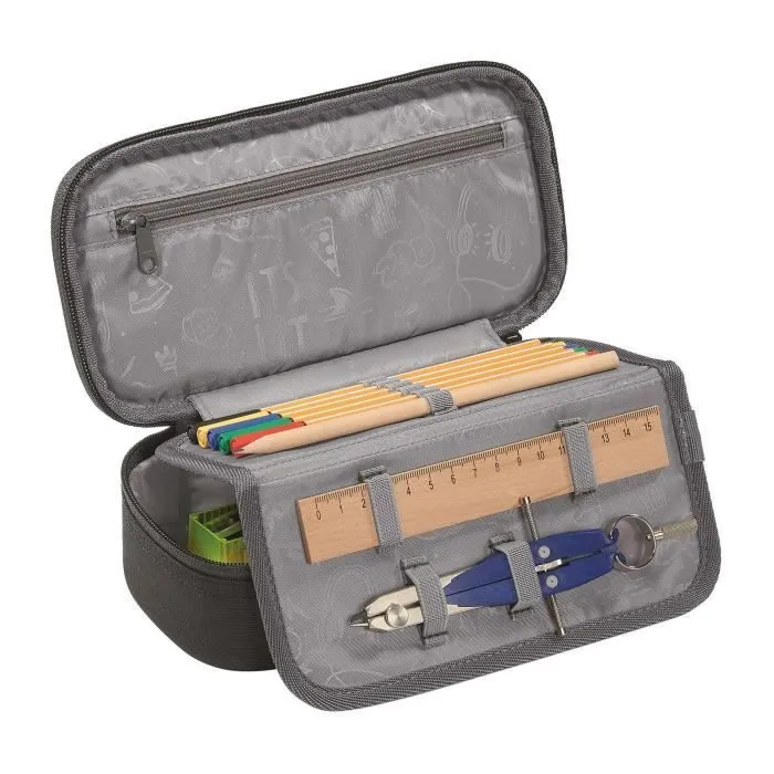 coocazoo Trousse à crayons noir pour fille et garçon - Pencil Case Black Coal 164066-1