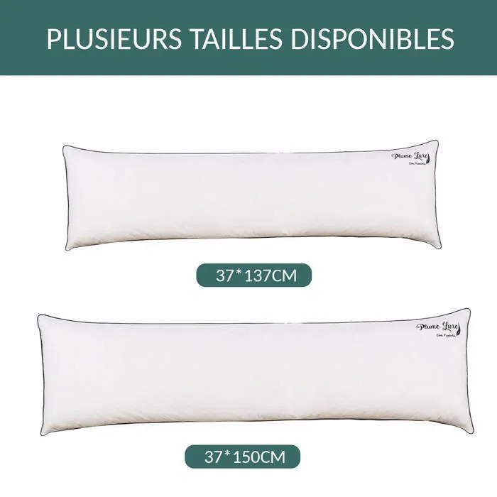 Traversin Soft Plumes 150x40 by Sampur | Plumes et Duvet de Canard - Confort & Soutien Ergonomique - Maintien Optimal de la Nuque-4