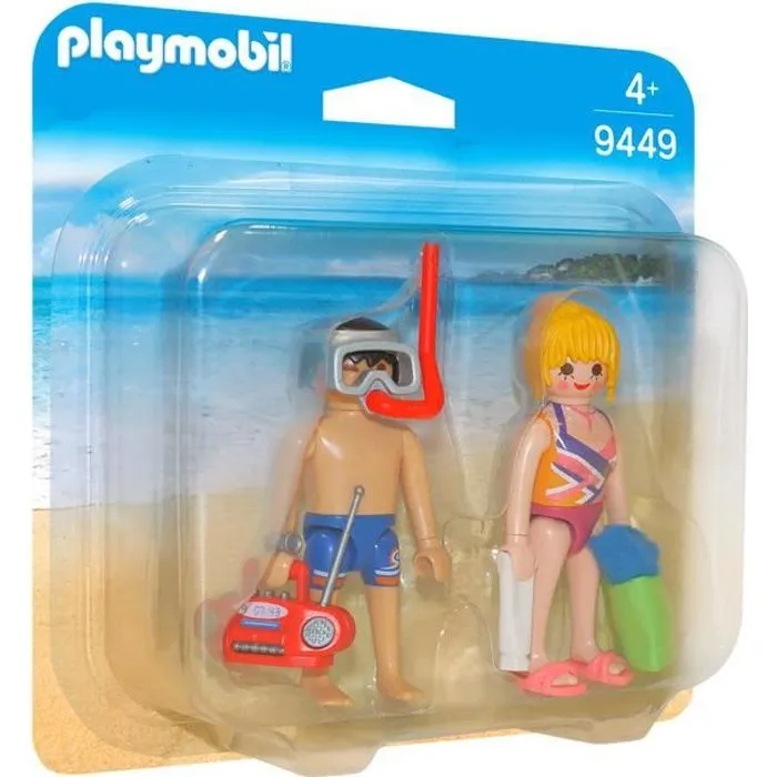 PLAYMOBIL Family Fun - Couple de vacanciers - Sac de plage pratique - 12 pièces - Mixte - A partir de 4 ans-0