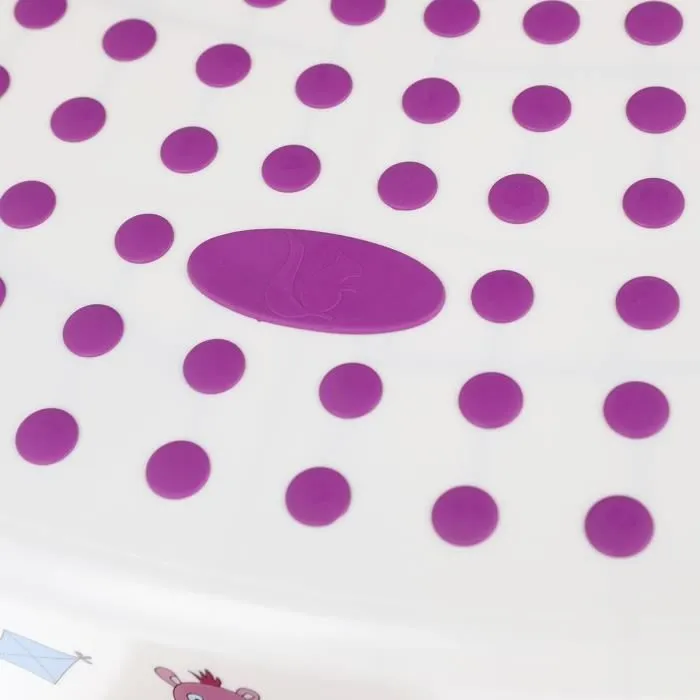 MILL'O BÉBÉ Marche-Pieds Blanc Violet Décor Hippo-3
