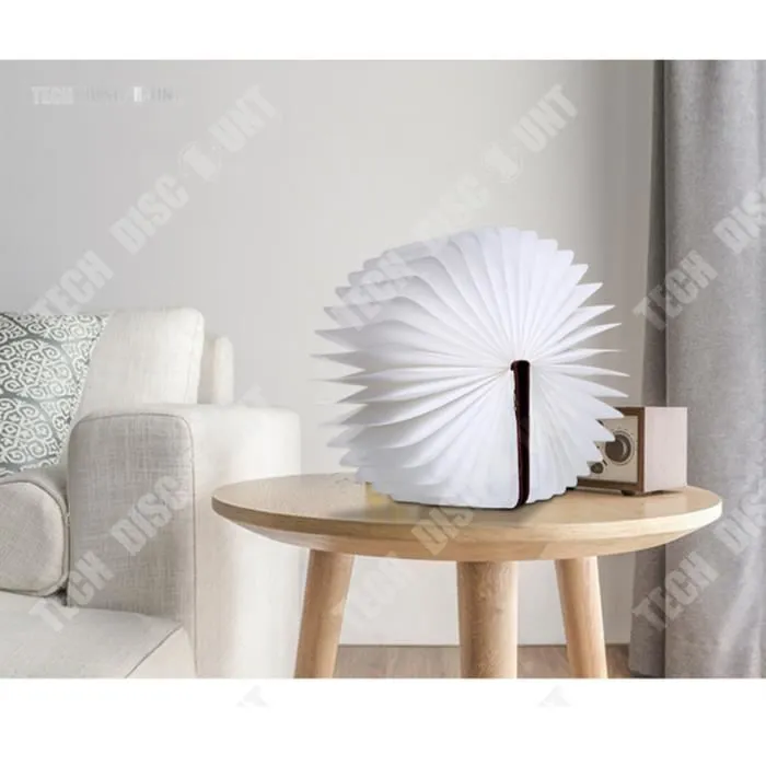 TD® Lampe Livre lecture led lumineux bois rechargeable couleur enfant pliante de chevet veilleuse décorative lumière bureau sans fil-2