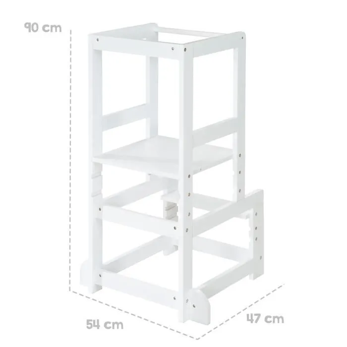 ROBA Tour d'Apprentissage - Escabeau Sûr pour Enfants - Idéal comme Aide de Cuisine - Supporte jusqu'à 80 kg - Blanc-2