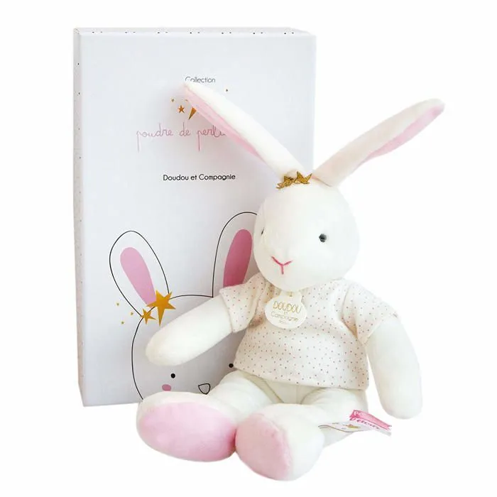 Jouet en peluche - DOUDOU ET COMPAGNIE - Lapin Fleurs - Pantin - Mixte - Blanc - Non-0