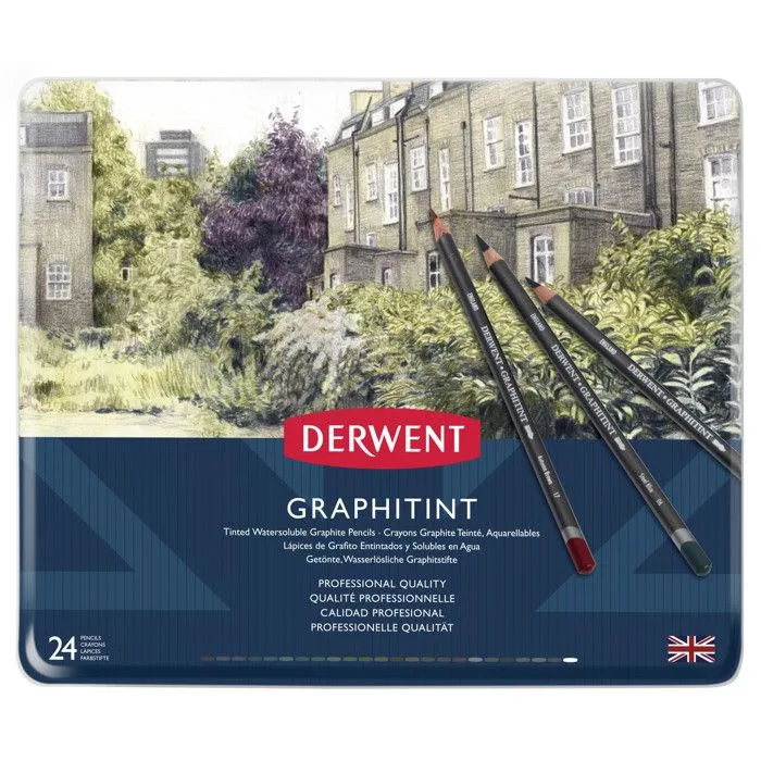 Crayons - Derwent - Graphitint - 24 Crayons - Aquarellables - Qualité Professionnelle-1