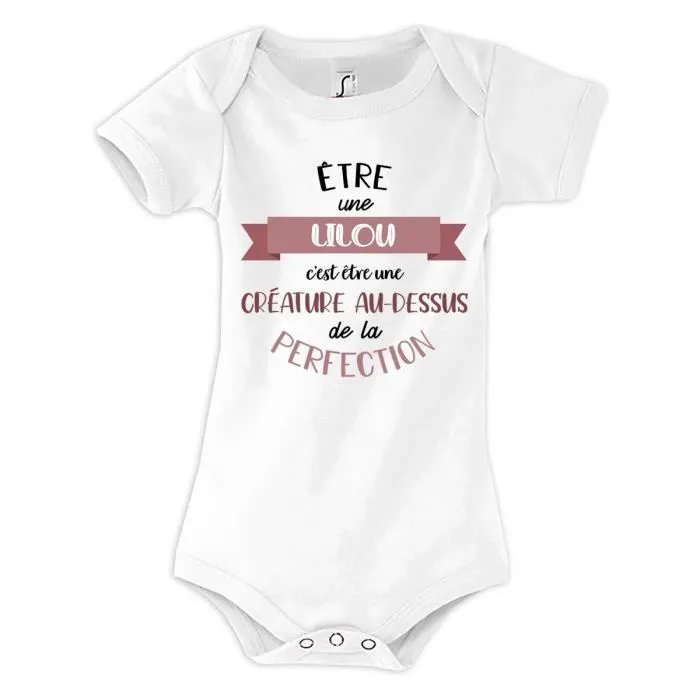 Body Lilou Bébé Parfait - Cadeau Naissance Bébé et Enfant - Blanc - Mixte-0