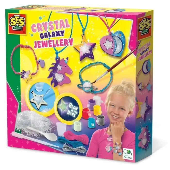 Bijoux à cristaux pour enfant - Galaxie - Jaune et multicolore - Pour fille à partir de 6 ans-0
