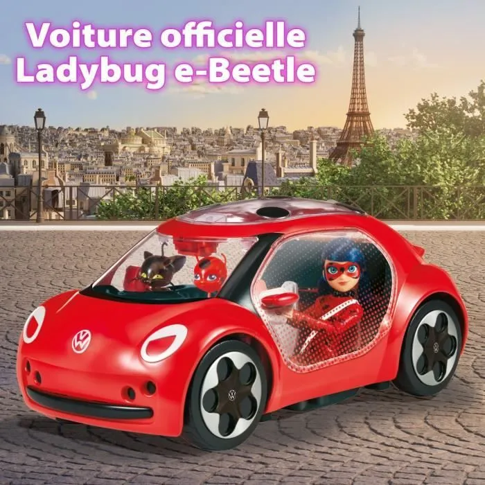 Voiture Miraculous Ladybug - Volkswagen e-Beetle de Ladybug - Bandai-1