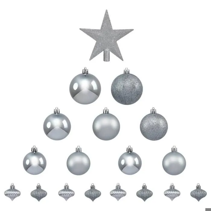 Kit de sapin "Colorama de Noël" 18 pièces argent Feeric lights & christmas-1