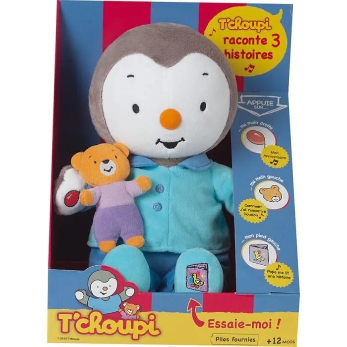 Peluche T'CHOUPI Raconte moi une histoire - JEMINI - ± 30 cm - Bleu - Enfant - Mixte-5