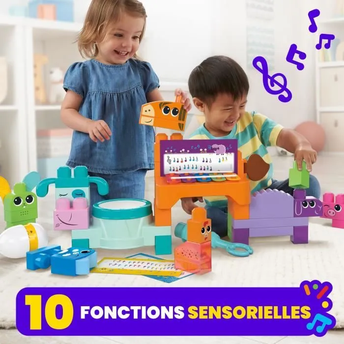 MEGA BLOKS-Les Musiciens de la Ferme-Jouet sensoriel (45 pcs) HPB46-5