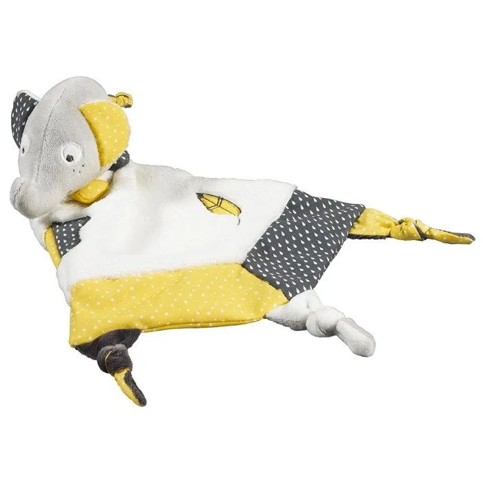Doudou mouchoir - Babyfan - Eléphant en velours gris - Mixte - A partir de 1 mois - L19xH3-0