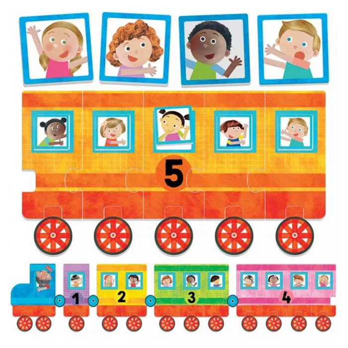 Puzzle - 123 Little Train - NO NAME - Mixte - A partir de 3 ans - Matériaux mixtes - Multicolore - Blanc-1