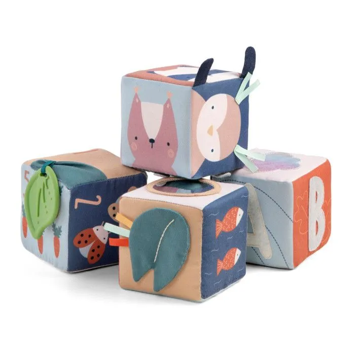 Blocs souples pour bébé Woodland (4pcs) - Tissu - Eveil - Sebra-0