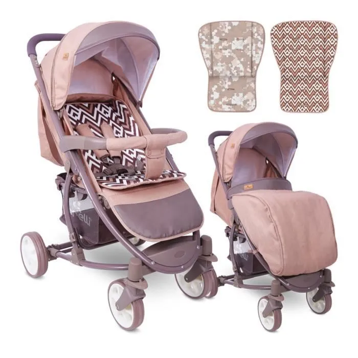 Poussette citadine / canne avec couvre-jambes S300 Beige Lorelli-0