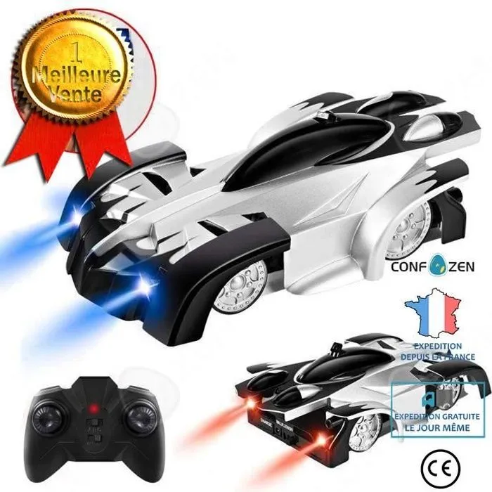 CONFO RC Voiture Mur Grimpeur Rapide Voiture de Course Anti-gravité Cool Jouets pour Garçons 8-10 Ans Noir Cadeaux de Anniversaire N-0