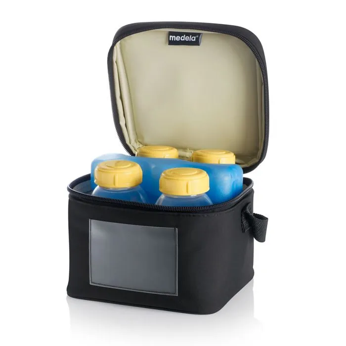 Sac isotherme pour biberons Medela - Noir - Compartiment et bloc réfrigérant-1