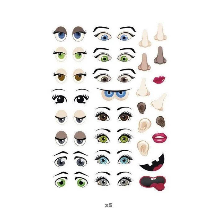 620 gommettes adhésives - yeux et visage-0