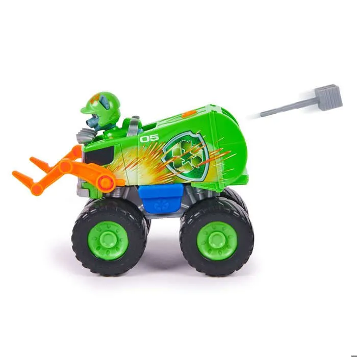 Jouet - Spin Master - Camion poubelle Patrouille Rescue Wheels - Figurine Rocky - 3 ans et plus - Vert-2