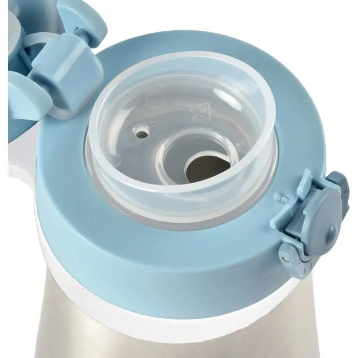 BEABA, Gourde inox 350 ml + anse - windy blue-2