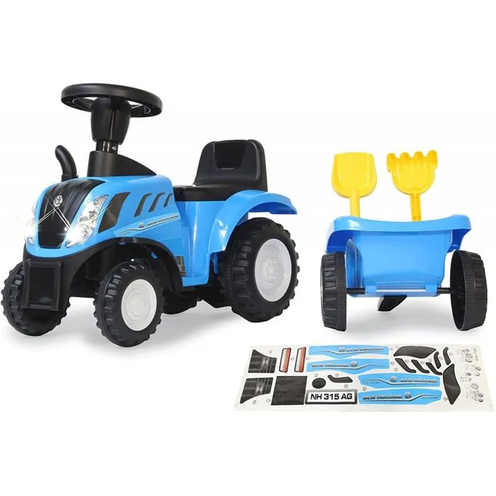 Tracteur New Holland T7 avec remorque, pelle et râteau pour enfant - Jamara Kids-1