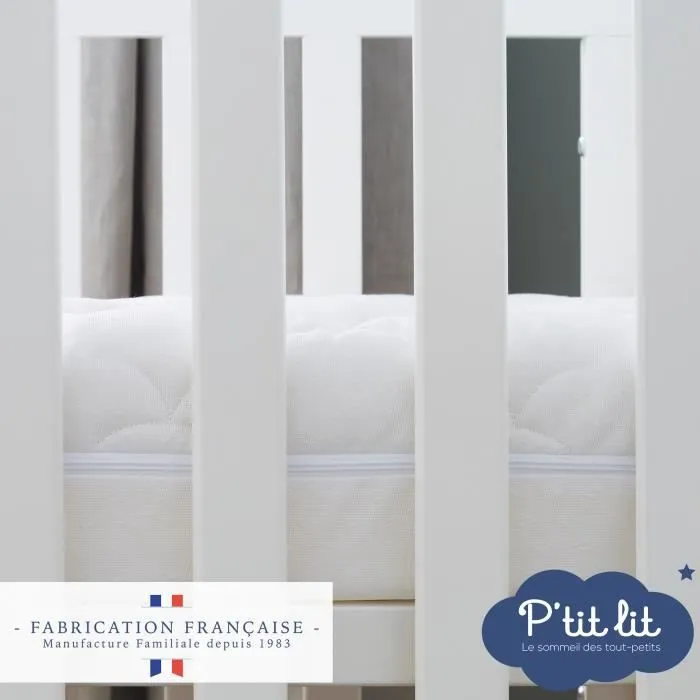 Matelas Bébé Climatisé - 60x120x10 cm - Reversible - Déhoussable - Anti Acarien - Fabrication Française-2