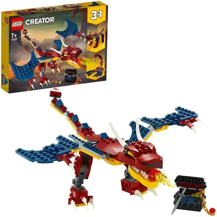 Jouet de construction - LEGO® - Creator 31102 - Dragon de feu - Tigre à dents de sabre - Scorpion-0