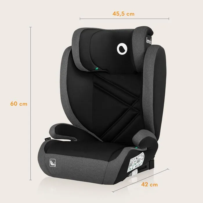 Siège-auto bébé évolutif LIONELO Hugo i-Size - ISOFIX - 100-150 cm - Groupe 2/3 - Têtière réglable en hauteur - Noir-Gris-5