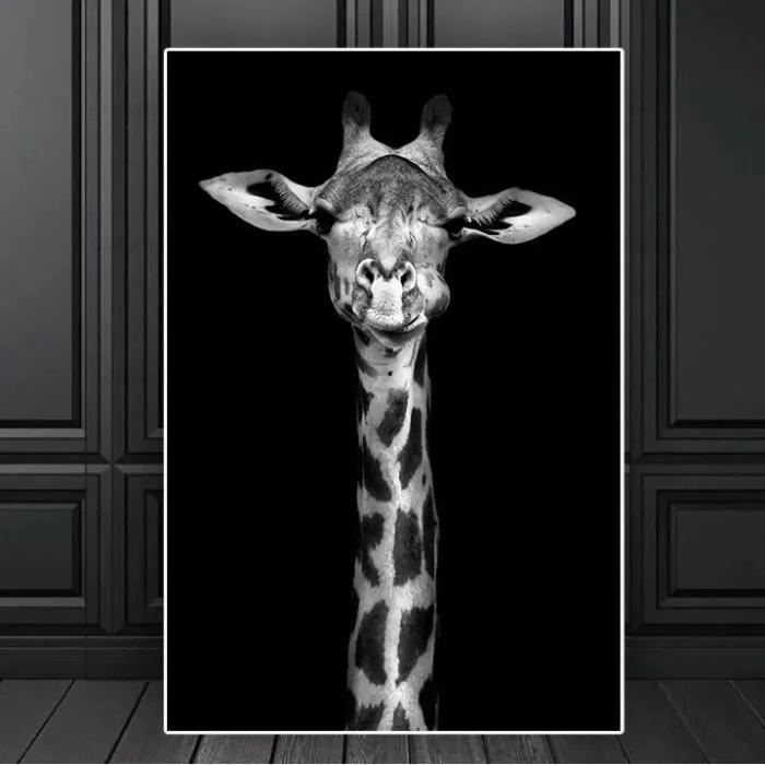 Toile Girafe 50x70cm - Animaux Sauvage - Affiche Décorative Poster Décoration Maison Chambre Salon-0