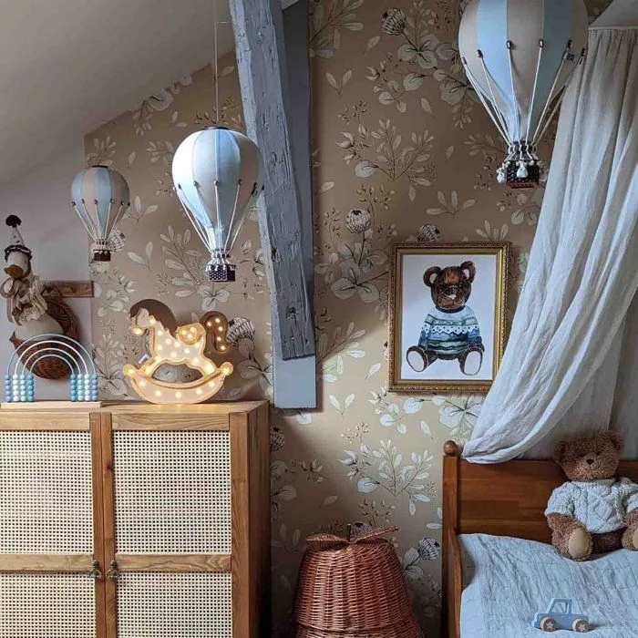 Montgolfière décorative - SEVIRA KIDS - Taille L - Beige et bleu - Objet décoratif - Enfant-3