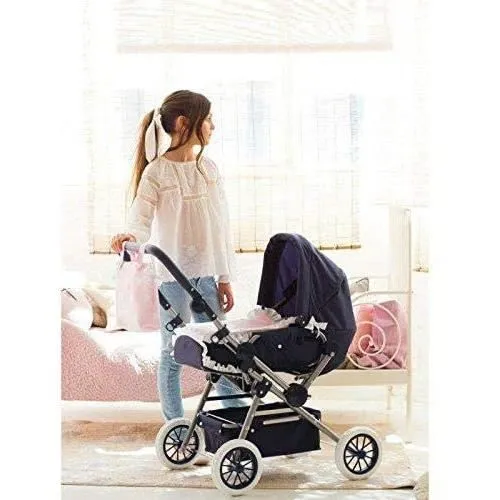Poussette pour poupée La Nina Marino Carlota XL - Rose-1